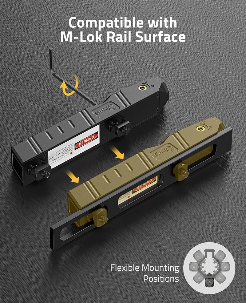 CVLIFE Laser Sight for Rifle, Red/IR/Green Laser Sight Compatible with M-Lok Rail Surface, Ultra Low-Profile Laser for Guns, Rechargeable M-Lok Rifle Laser with Strobe Function - Image 5